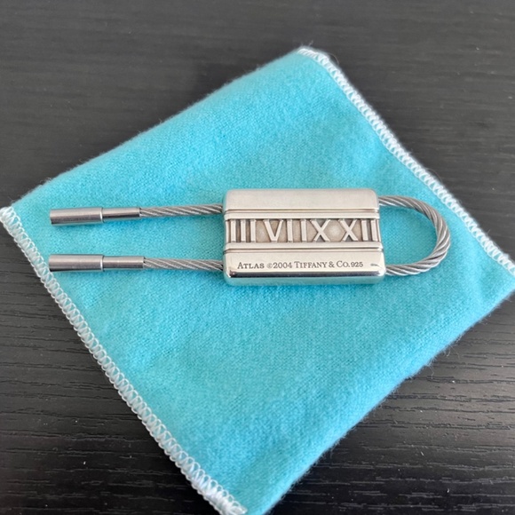 New Tiffany Co. Atlas 2004 Sterling Silver .925 Cable Key Chain Ring Fob - Picture 5 of 9
